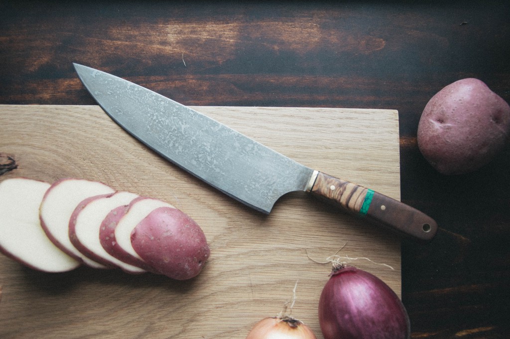 knife on cutting board
